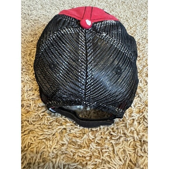 Luke Bryan Distressed Cap Hat Adjustable Strap Red Black Mesh Unisex Country - Picture 5 of 9
